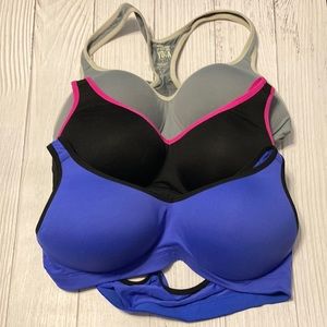 Bra Bundle - Three Large Pink Yoga Bras - Fit 36c Great!